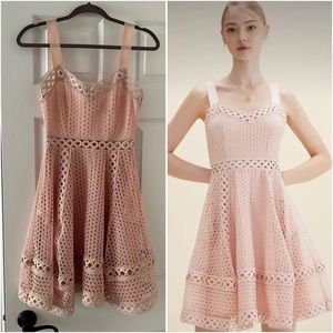 MAJE - Ravi Eyelet Dress Blush Pink